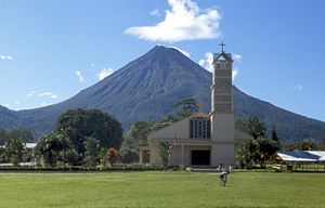Arenal Volcano as seen from downtown La Fortun...