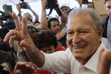Salvador Sanchez Ceren, the presidential candidate for El Salvador's Farabundo Marti National Liberation Front (FMLN)
