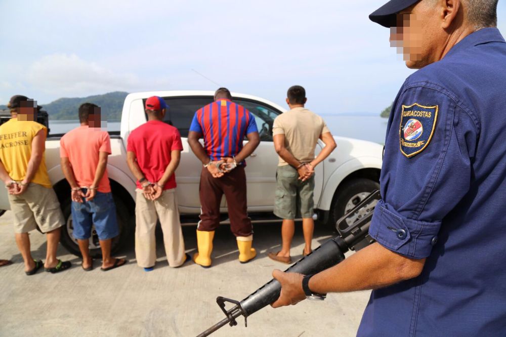 A total of six suspects, including four Costa Ricans, were taken into custody. (MSP photo)