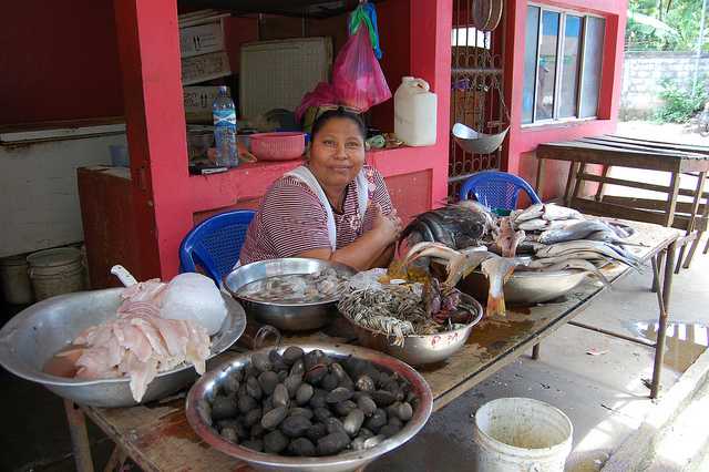 A woman sells fish in Sutiaba, Nicaragua. (Tobias Eder / Flickr)